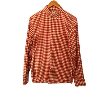 J Crew Red & Beige Checkered Button-Down Shirt